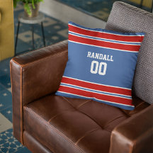 Royal Blue, Red & White Football Team Personalisie