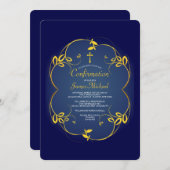 Royal Blue Religious Einladung (Vorne/Hinten)