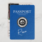 Royal Blue Reno Passport Save the Date (Vorne/Hinten)