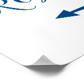 Royal Blue Restrooms Sign - Links Arrow-Richtung Poster (Ecke)