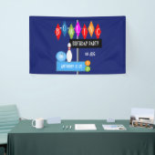 Royal Blue Retro Bowling Birthday Party Banner (Messeveranstaltung)