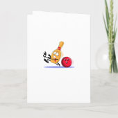 Royal Blue Retro Bowling Birthday Party Einladung (Rückseite)