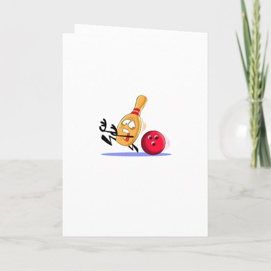 Royal Blue Retro Bowling Birthday Party Einladung (Rückseite)