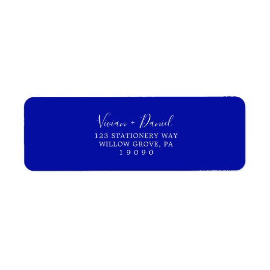 Royal Blue Return Address Label (Vorne)