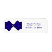 Royal Blue Ribbon & Diamonds Elegante Einladung (Vorne)