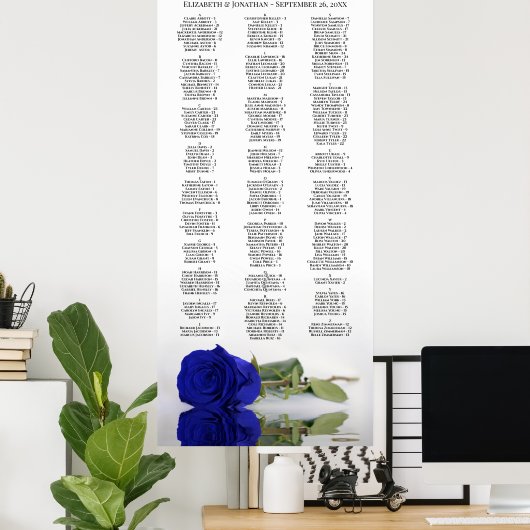 Royal Blue Rose Alphabeating Chart Poster (Heimbüro)