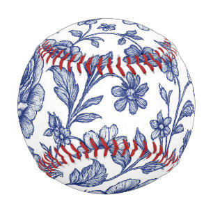 Royal Blue Rose Blumenmuster Baseball