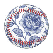 Royal Blue Rose Blumenmuster Baseball (Vorderseite Links)