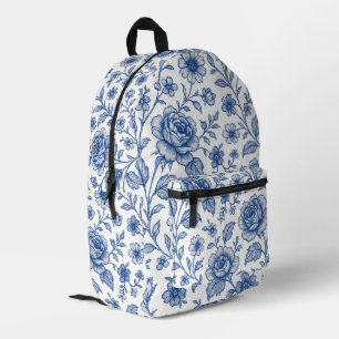 Royal Blue Rose Blumenmuster Bedruckter Rucksack
