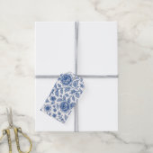Royal Blue Rose Blumenmuster Geschenkanhänger (Mit Garn)