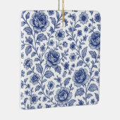 Royal Blue Rose Blumenmuster Keramikornament (Rechts)