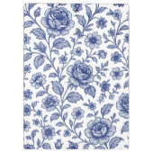 Royal Blue Rose Blumenmuster Klemmbrett (Rückseite)