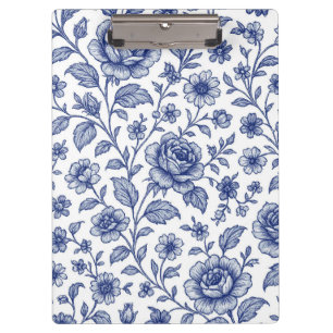 Royal Blue Rose Blumenmuster Klemmbrett