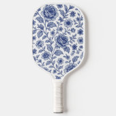 Royal Blue Rose Blumenmuster Pickleball Schläger (Vorderseite)