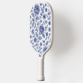 Royal Blue Rose Blumenmuster Pickleball Schläger (Links)