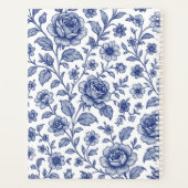 Royal Blue Rose Blumenmuster Planer (Rückseite)