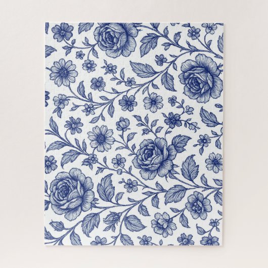 Royal Blue Rose Blumenmuster Puzzle (Vertikal)