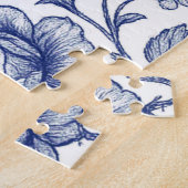 Royal Blue Rose Blumenmuster Puzzle (Seite)