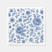 Royal Blue Rose Blumenmuster Serviette (Vorderseite)