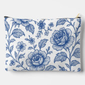 Royal Blue Rose Blumenmuster Zubehörtasche (Rückseite)