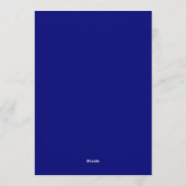 Royal Blue Rose Botanical Wedding Einladung (Rückseite)