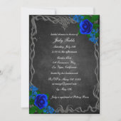 Royal Blue Rose Chalk Board Fall Brautparty Einladung (Vorderseite)