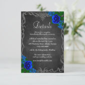 Royal Blue Rose Chalk Board Hochzeit im Herbst Det (Stehend Vorderseite)