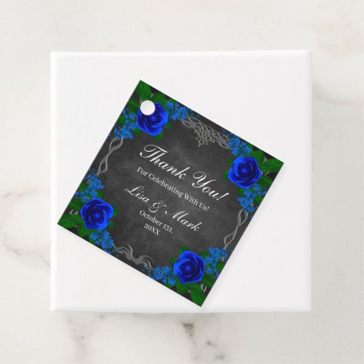 Royal Blue Rose Chalk Board Hochzeit im Herbst Geschenkanhänger (Beispiel)