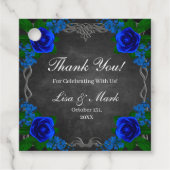 Royal Blue Rose Chalk Board Hochzeit im Herbst Geschenkanhänger (Vorderseite)