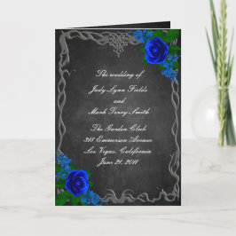 Royal Blue Rose Chalk Board Hochzeit im Herbst Pro Dankeskarte