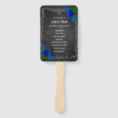 Royal Blue Rose Chalk Board Hochzeit im Herbst Pro Fächer (Vorderseite)