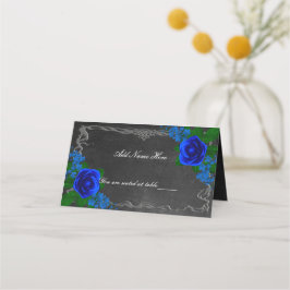Royal Blue Rose Chalk Board Hochzeit im Herbst Tab Platzkarte
