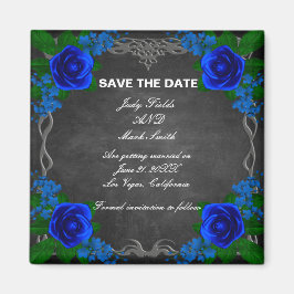Royal Blue Rose Chalk Board Hochzeit speichern das Magnet