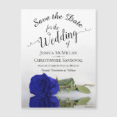 Royal Blue Rose Chic Wedding Save the Date Magnet (Vorderseite)
