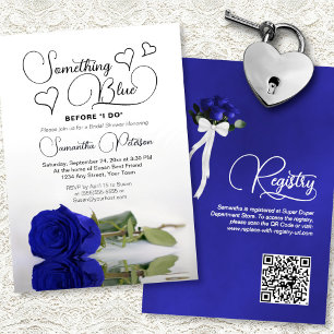 Royal Blue Rose Etwas Blue Brautparty Einladung