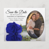 Royal Blue Rose Foto Save the Date BUDGET Flyer (Vorne)