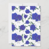 Royal Blue Rose Gold Floral Charro Quinceanera Einladung (Rückseite)