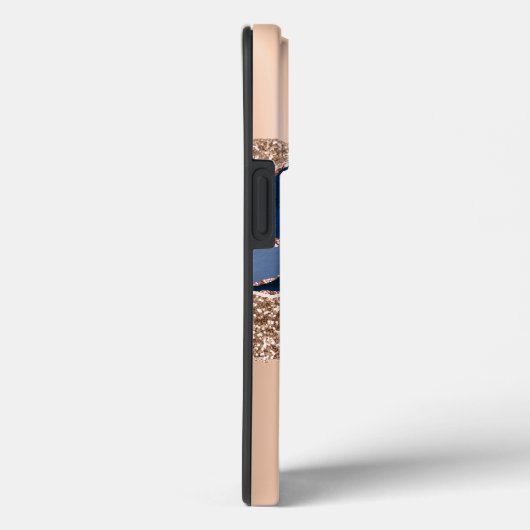 Royal Blue Rose Gold Liquid Ink Marble Elegant Case-Mate iPhone Hülle (Rückseite / Rechts)