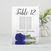 Royal Blue Rose Hochzeitstisch Hochzeitskarte Groß (Stehend Vorderseite)