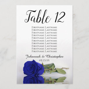 Royal Blue Rose Hochzeitstisch Hochzeitskarte Groß