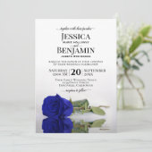 Royal Blue Rose LongLake Festival Einladung (Stehend Vorderseite)