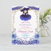 Royal Blue Rose Mexican Fiesta Baby Dusche Einladung (Stehend Vorderseite)