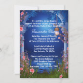 Royal Blue Rose Quinceanera Einladung (Rückseite)