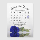 Royal Blue Rose Save the Date Calendar Magnet (Vorderseite)