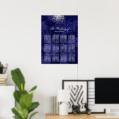 Royal Blue Rose und ein Splash of Silver Glitzer Poster (Heimbüro)