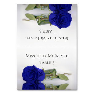 Royal Blue Rose Wedding DIY Fold Platzkarte Tischnummer