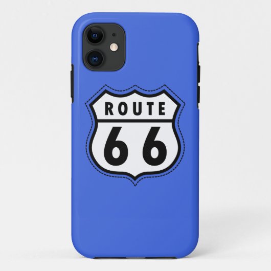Royal Blue Route 66 Road Sign Case-Mate iPhone Hülle (Rückseite)
