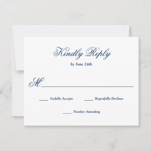 Royal Blue RSVP Card (Vorderseite)
