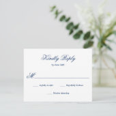 Royal Blue RSVP Card Karte (Stehend Vorderseite)