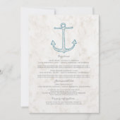 Royal Blue Rustic Anchor Hochzeitsinformationen Einladung (Vorderseite)
